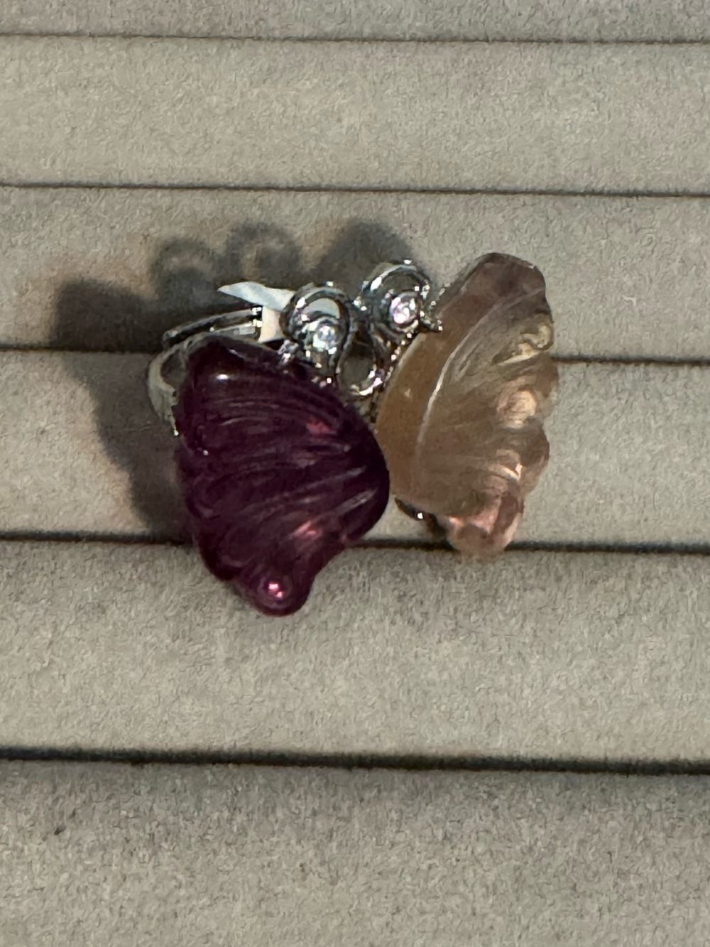 Fluorite Butterdly ring